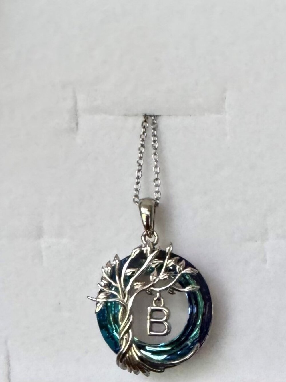 TOUPOP Tree of Life Initial Necklace 925 Sterling Silver Initial - B